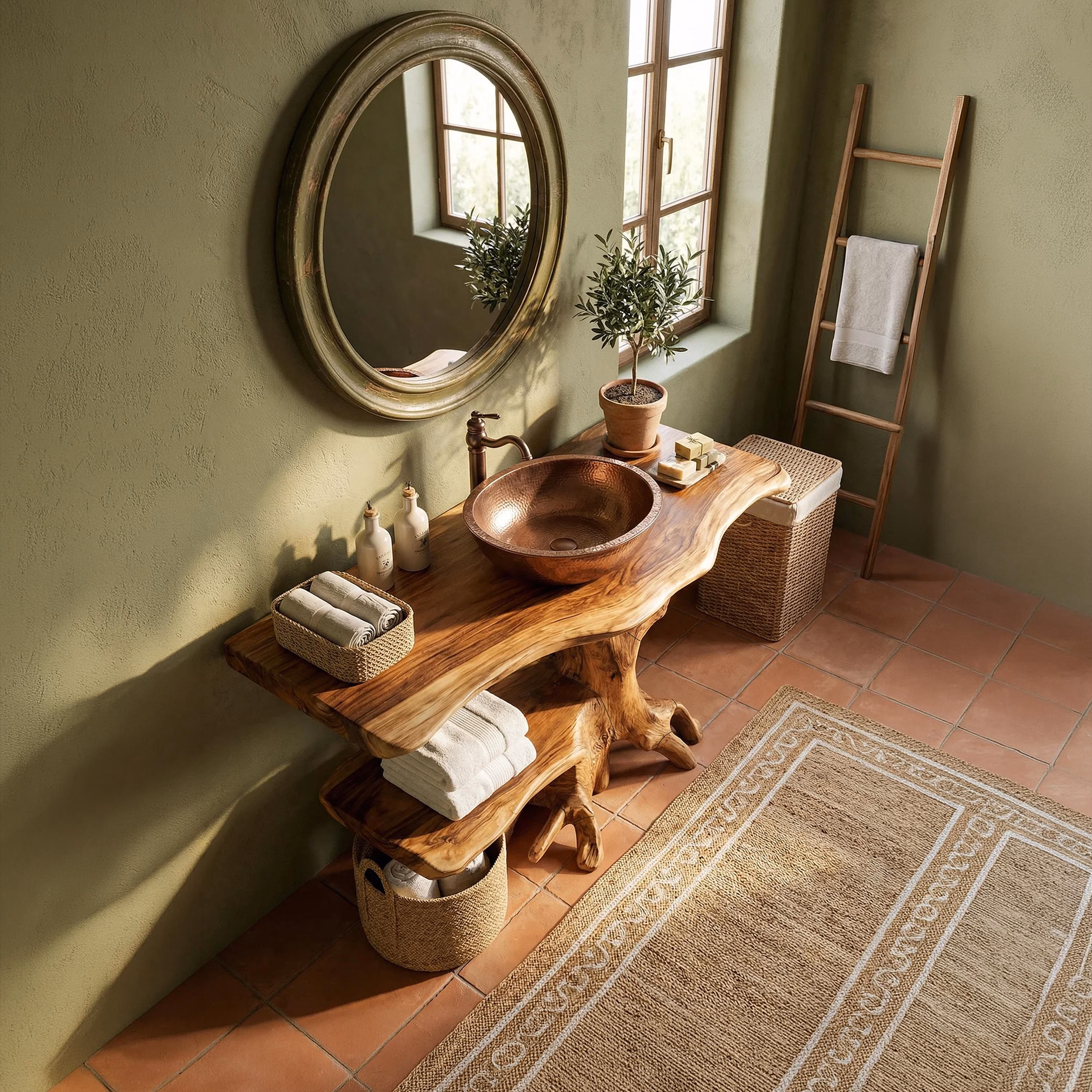 Modern reclaimed live edge bathroom vanity solid wood bathroom farmhouse bathroom storage handmade wood vanity cabinet decor