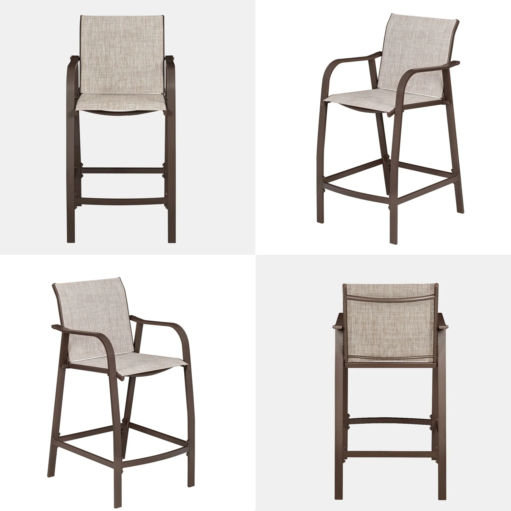 VredHom Outdoor Patio Aluminum Bar Stools (Set of 4)