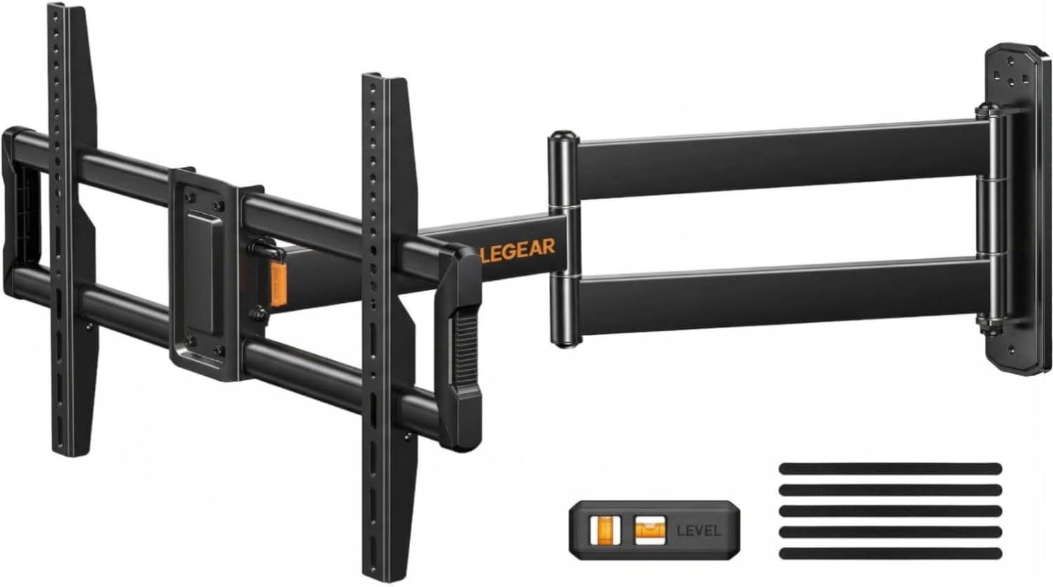 Perlegear Corner TV Wall Mount Long Arm TV Mount Bracket for 37-75 Inch TVs-Full Motion Wall Mount with 32.37” Extension & Swivel Articulating Arm & Tilt, MAX VESA 600x400mm, Holds up to 100 lbs