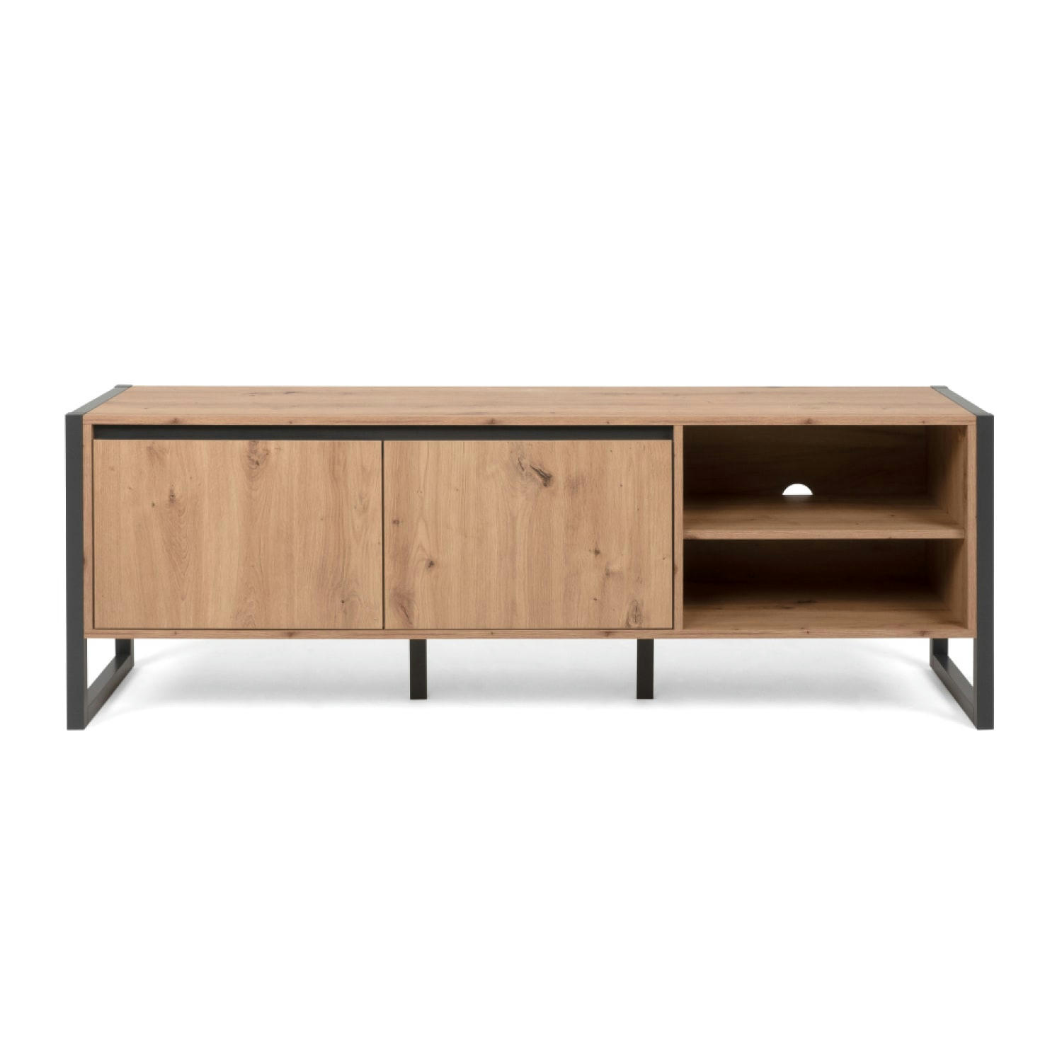 KOTOR - Meuble TV industriel en bois avec rangements
