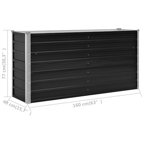 NNEVL Garden Raised Bed Anthracite 160x40x77 cm Galvanised Steel