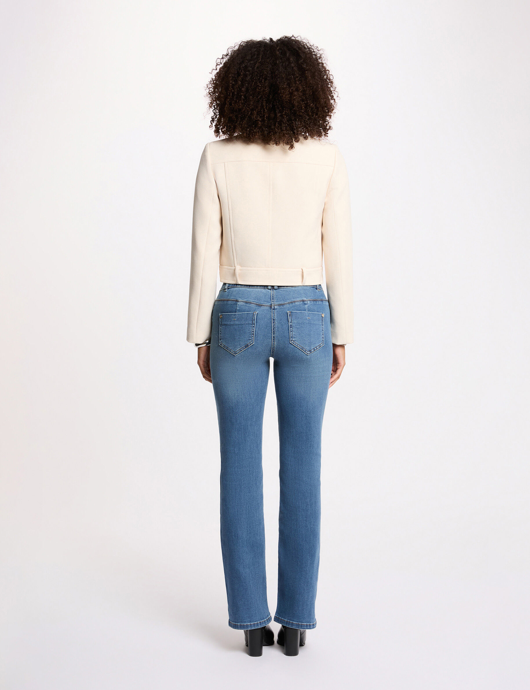 Sleeveless Cropped Jacket Cream Women