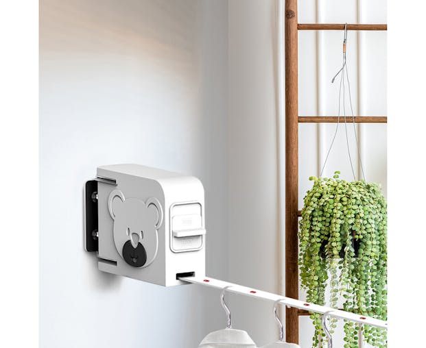 SOGA 2X 160mm Wall-Mounted Clothes Line Dry Rack Retractable Space-Saving Foldable Hanger White