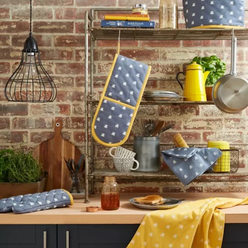 Ulster Weavers Double Oven Glove Bees Blue | 88 x 18cm