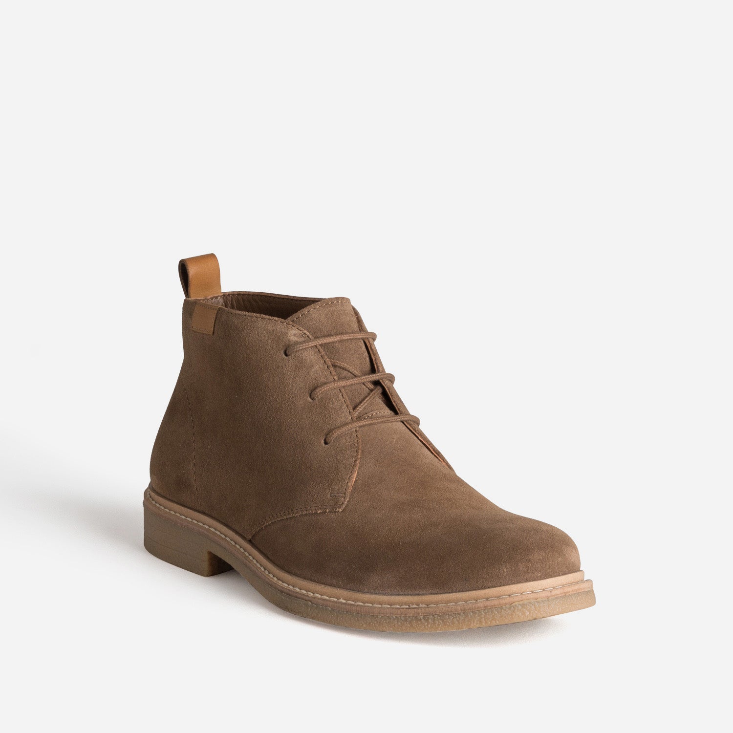 Desert boots taupe cuir velours