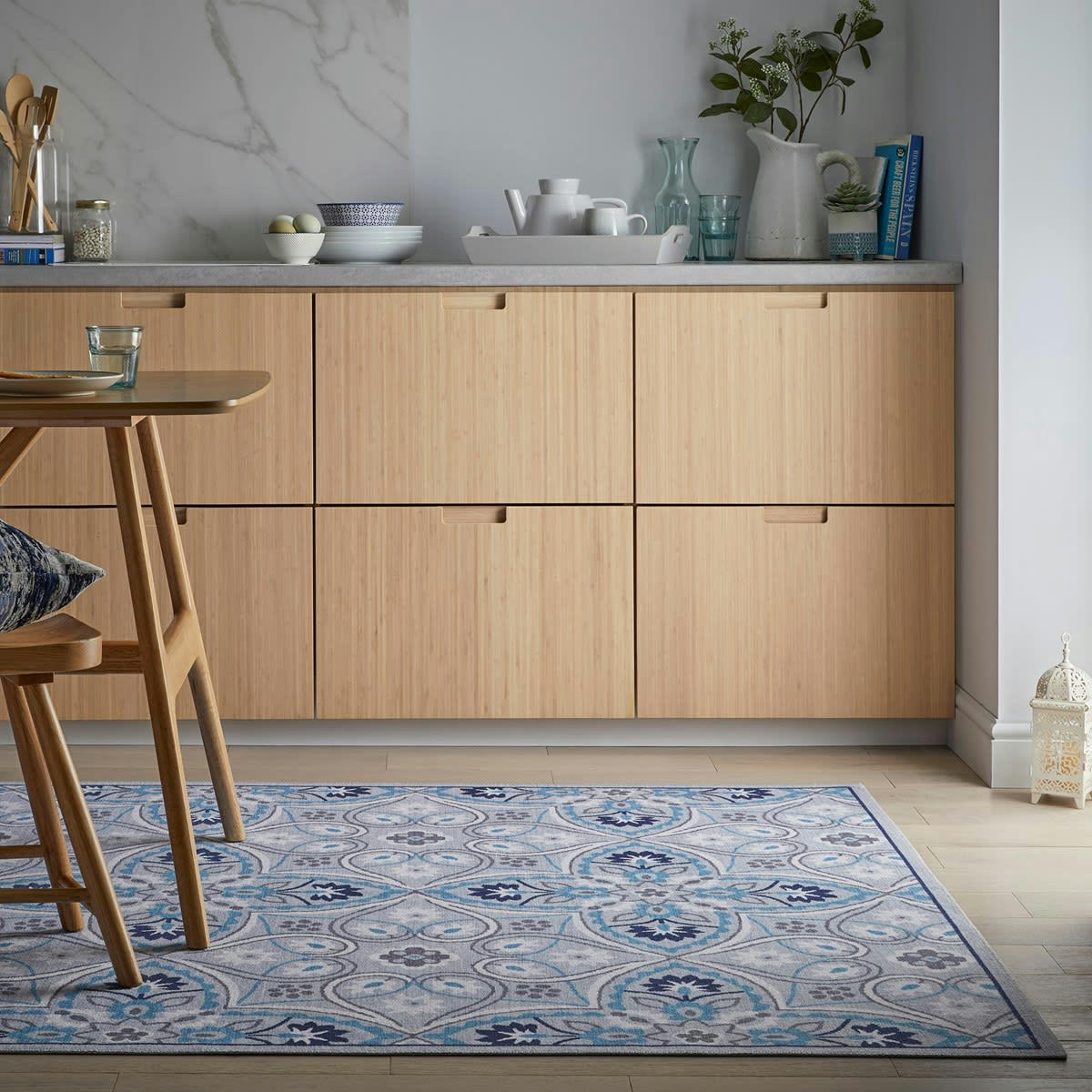 ELENA - Tapis intérieur extérieur en Polyester Bleu 160x230 cm