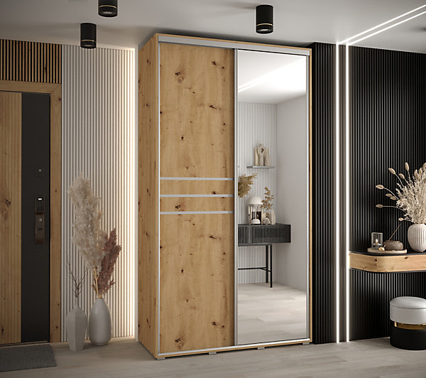 Armoire Davos 11 a portes coulissantes H. 235,2 x L. 130 x P. 60 2 portes