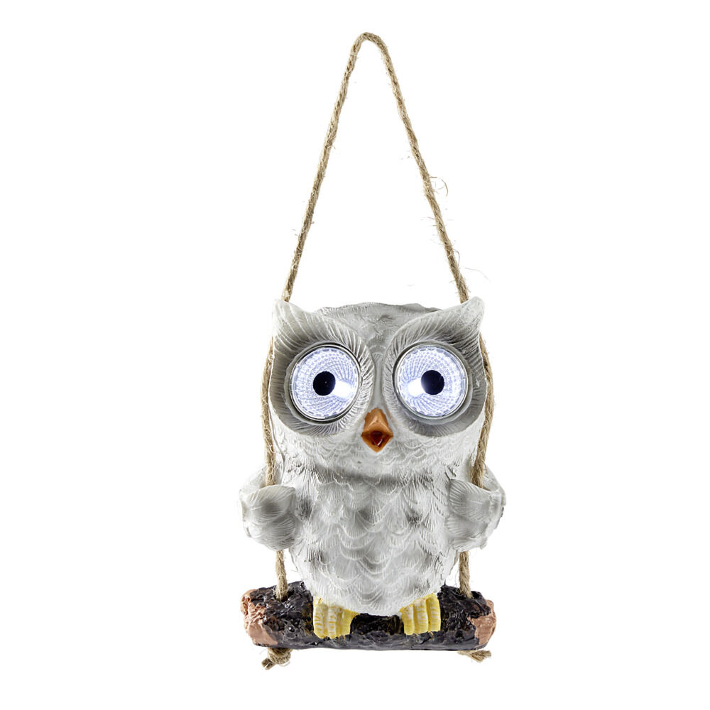 Hibou lumineux solaire à suspendre 8,5x5,5xH12cm