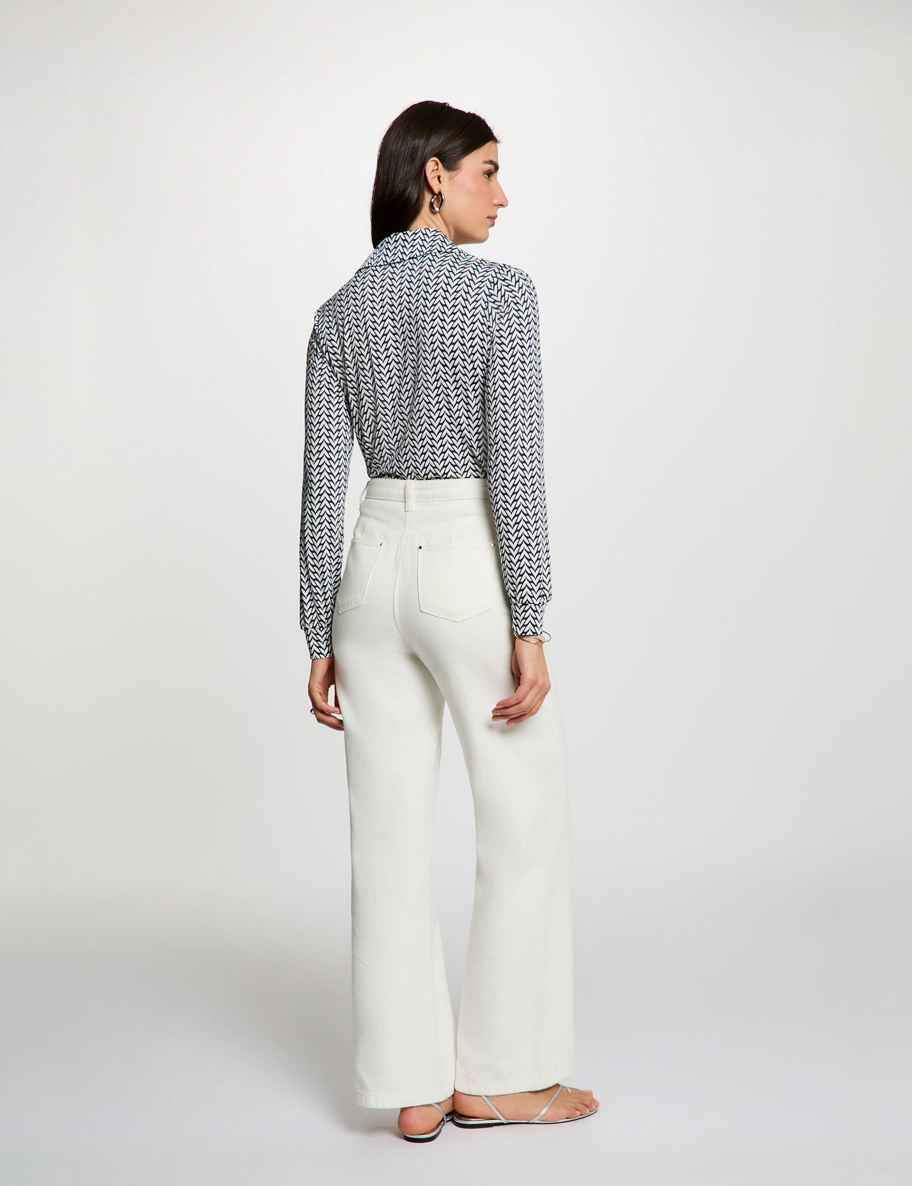 Straight Shirt With Notch Collar White Women
