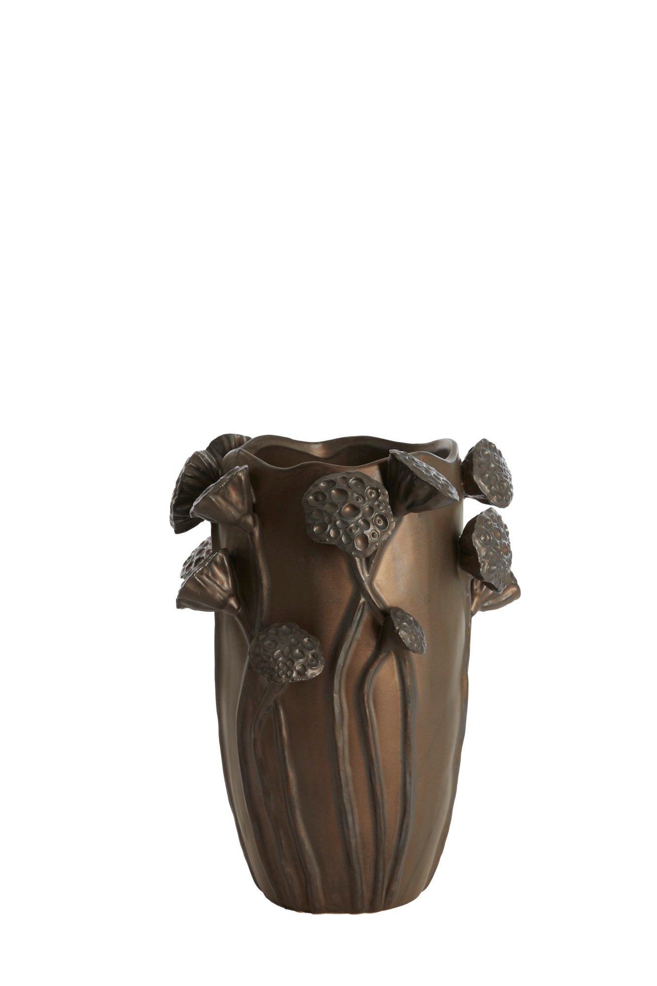 Light & Living LAVCI vaas keramiek mat donkerbruin – 27,5x25,5x35 cm