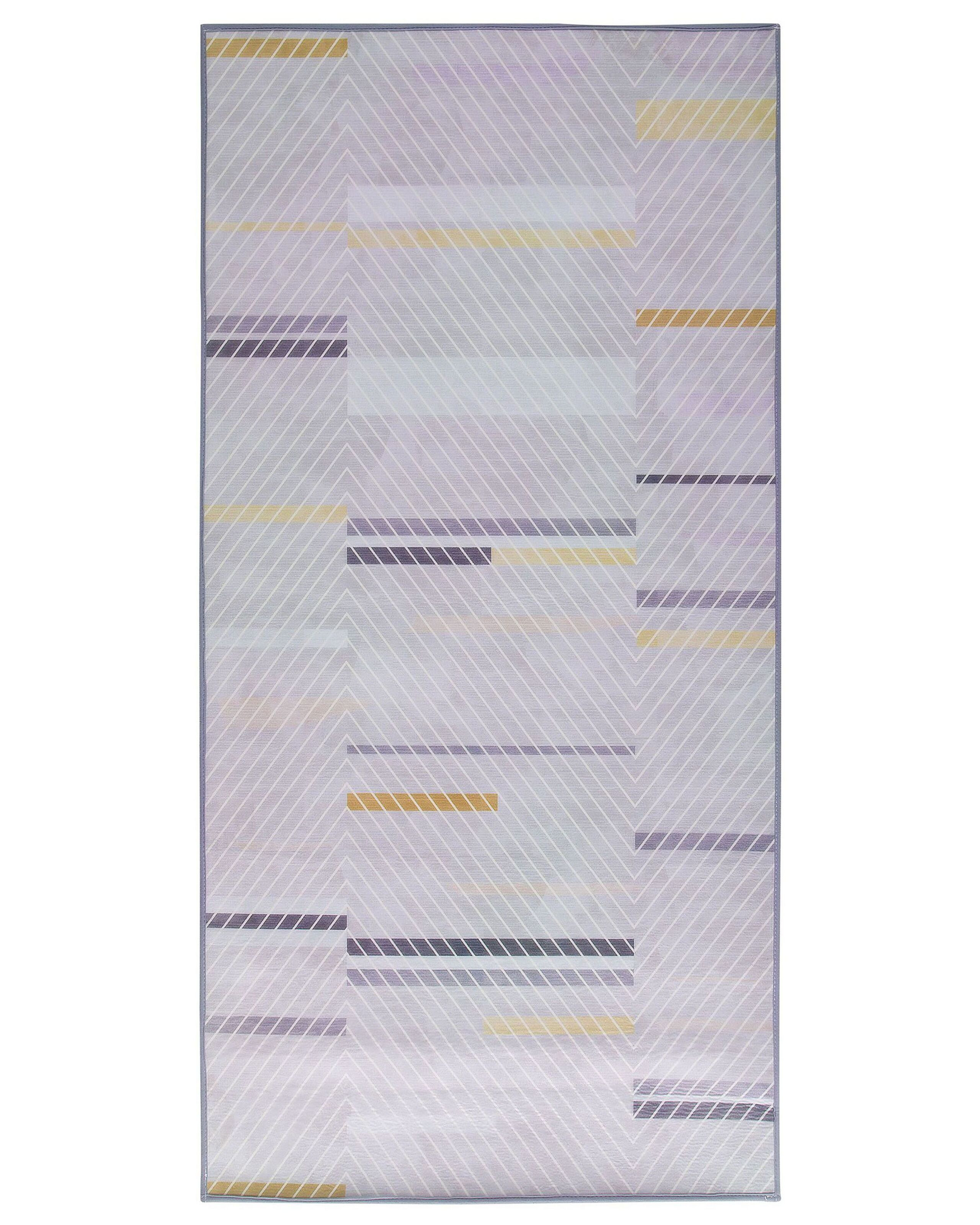 Prostokątny dywan 80x150 cm szary żółty