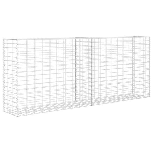 Kosz Gabionowy Ogrodzenie Płot Ściana Gabionowa Stal 85x30x200 cm Srebrny