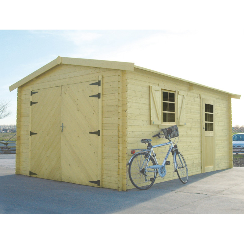Garage Traditional traité 40 mm avec double porte 3,58 x 5,08 m SOLID