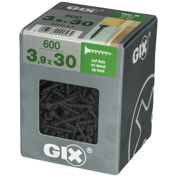 Grobgewindeschraube, 3,9 mm, Stahl, 600 Stk., GIX B 3,9x30 XL