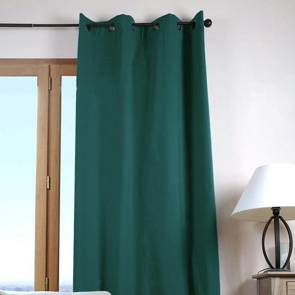 - Rideau tamisant uni en coton coton petrole 240x135cm