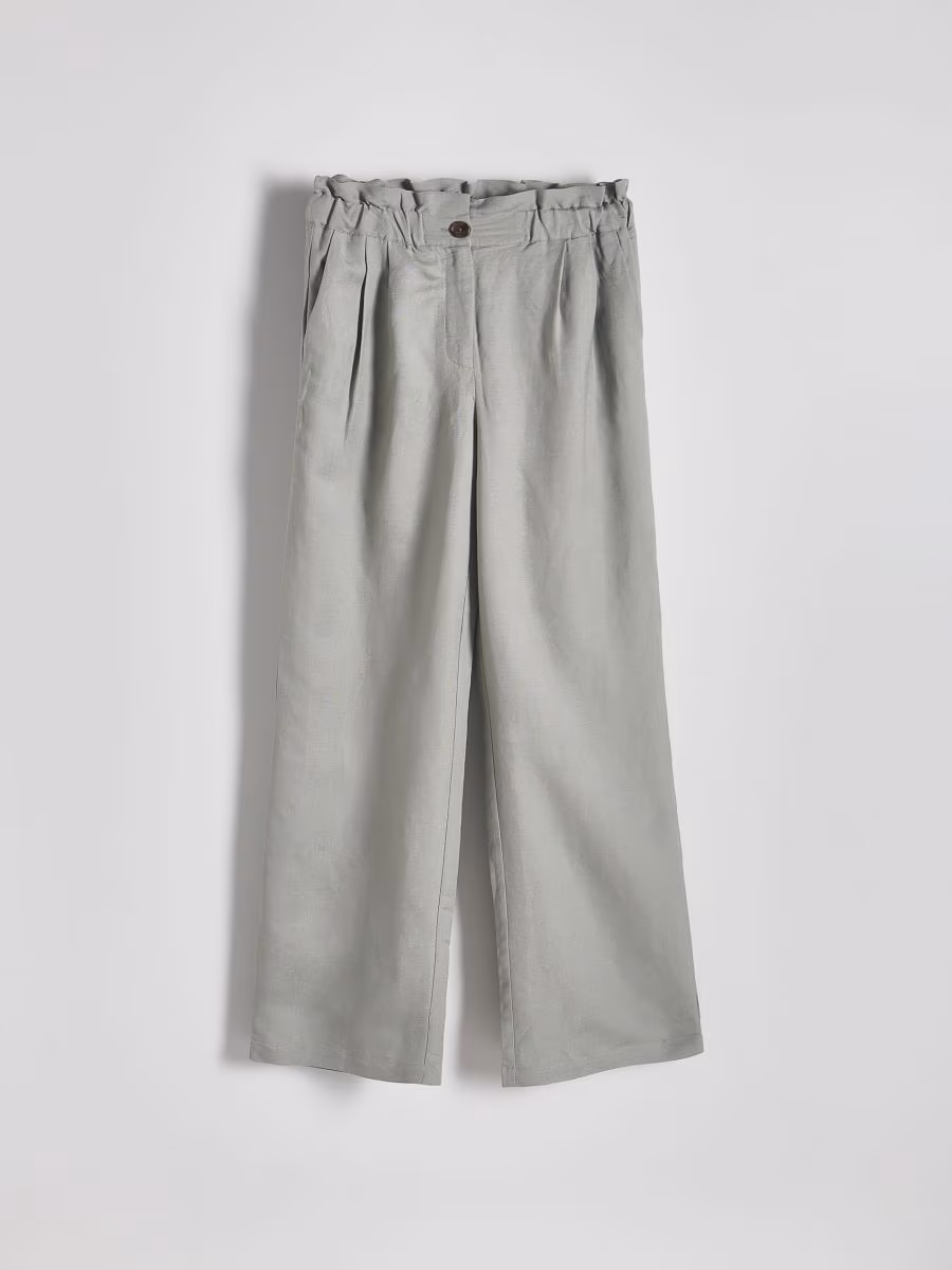 Linen Rich Paperbag Trousers