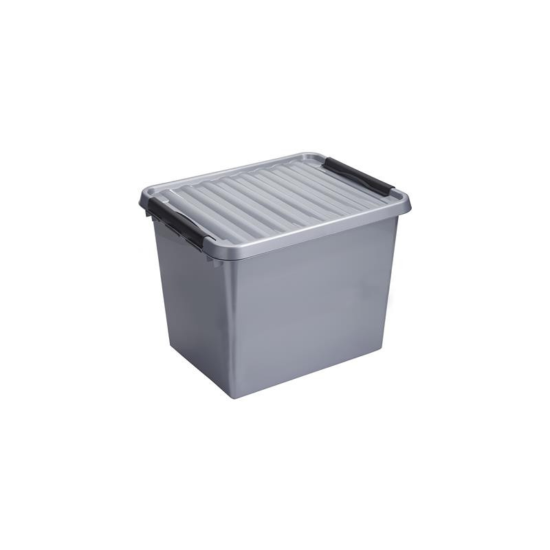 Box de rangement Q-line avec couvercle à clips gris 52 L SUNWARE