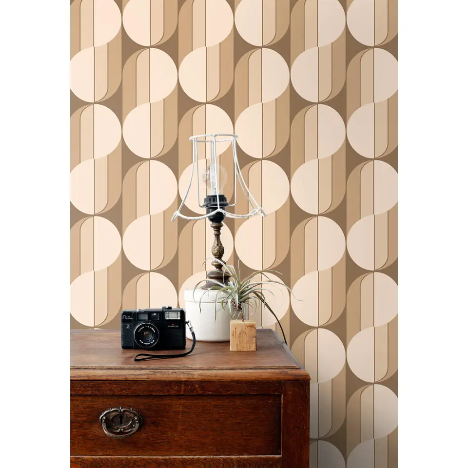 ESTAhome behang retro ornamenten bruin - 50 x 900 cm