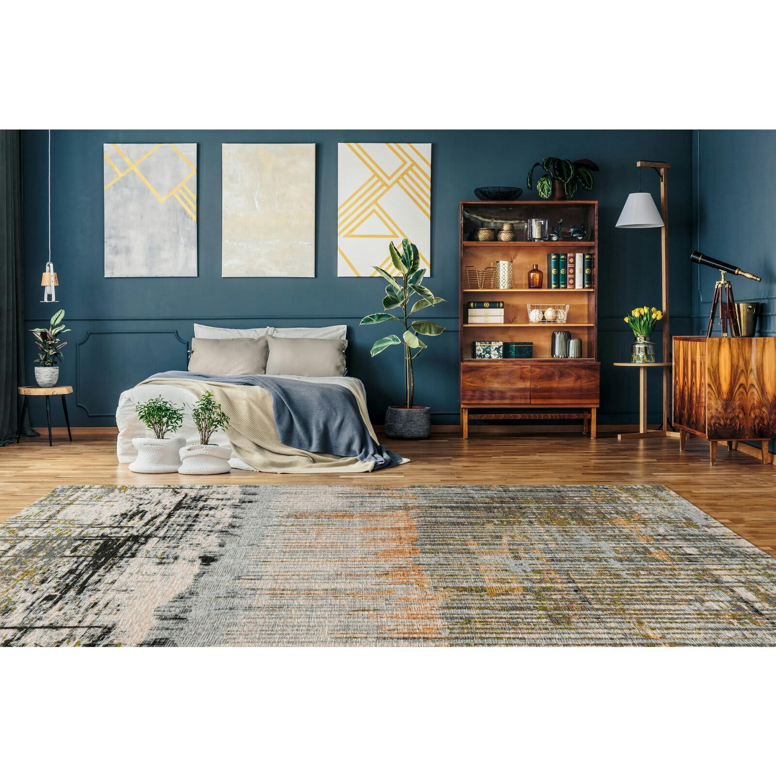 CHARME - Tapis vintage Acrylique Gris