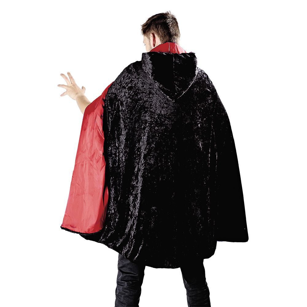 Déguisement adulte magicien cape noir et rouge - Taille unique