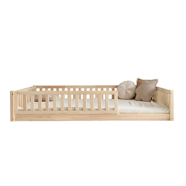 Lit 140x200 barrière et sommier inclus pieds 1 cm Agnès Bois