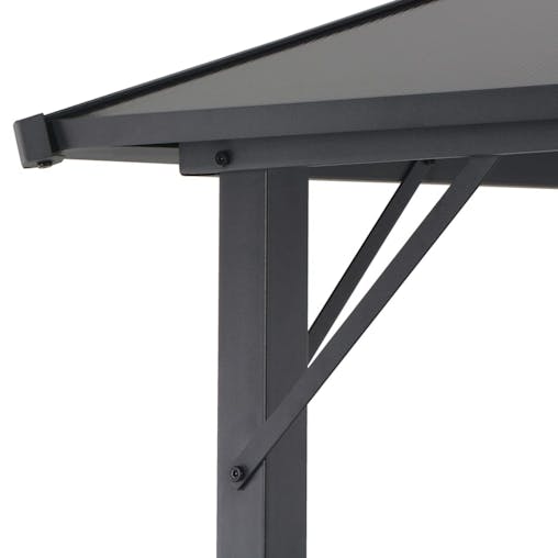 NNEVL Gazebo with Roof Aluminium 4x3x2.6 m Black