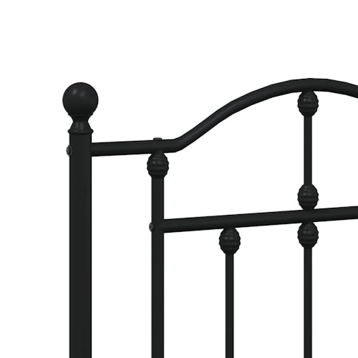 NNEVL Metal Bed Frame with Headboard and Footboard Black 183x203 cm King