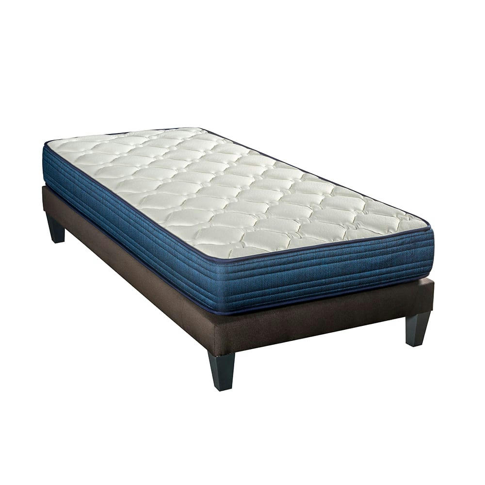 QUINCONCES - Ensemble  90x190  Matelas Ressorts + Sommier Bois