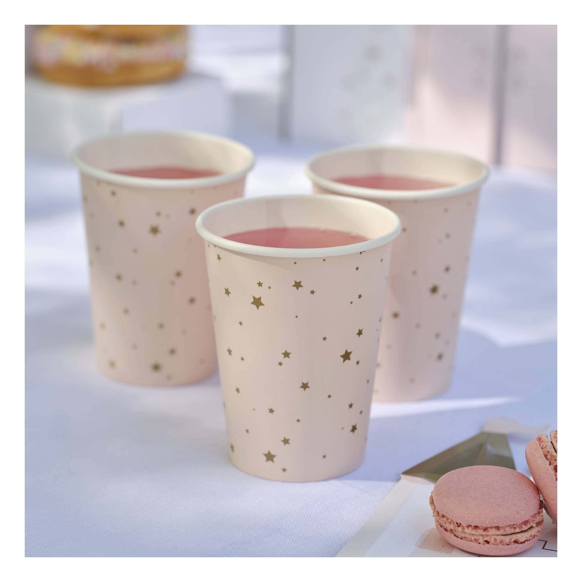 Ginger Ray Pink and Gold Star Paper Cups 8 Pack