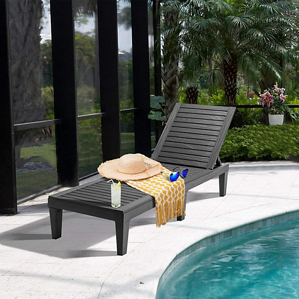 Bain de Soleil en PP Dossier ReglableCharge max.: 180KG Noir