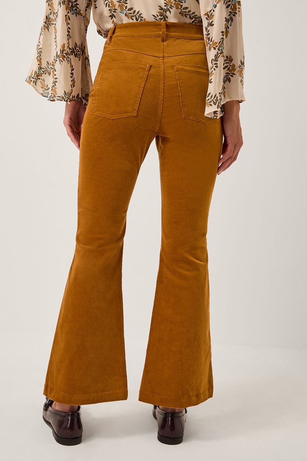 Monsoon Cassidy Corduroy Flare Trousers Camel