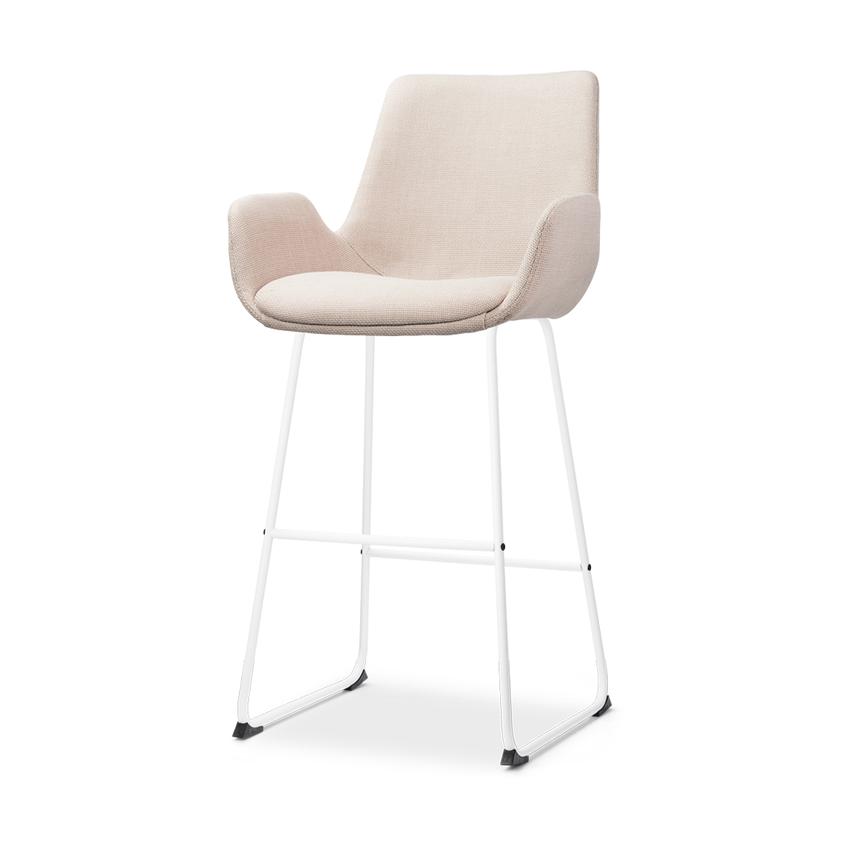 Nolon Nino-Eef Barkruk Beige - met Armleuning - Wit - 75 cm