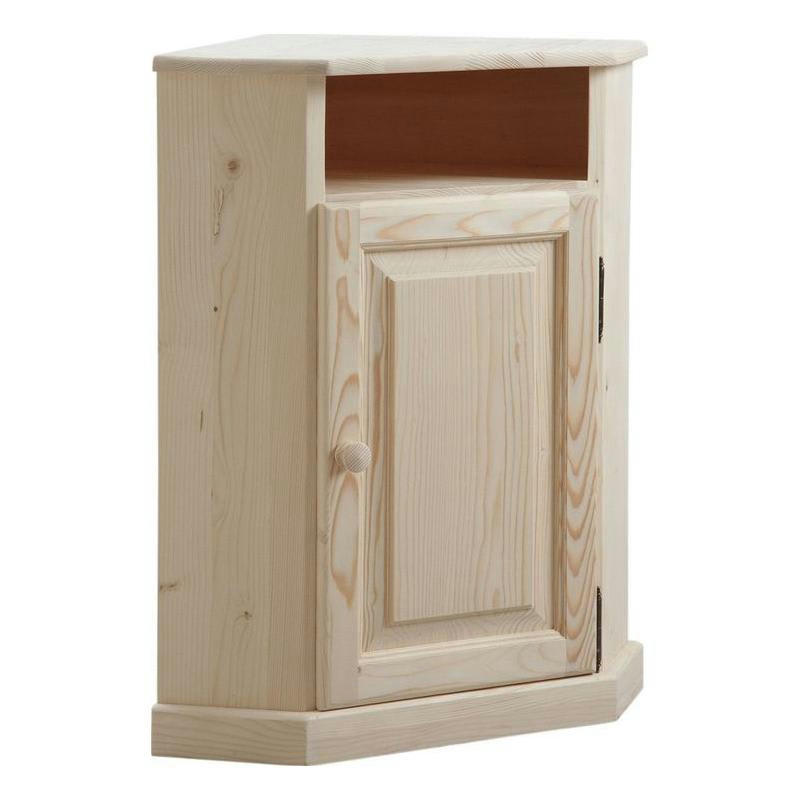 - Petit meuble d'angle en bois brut
