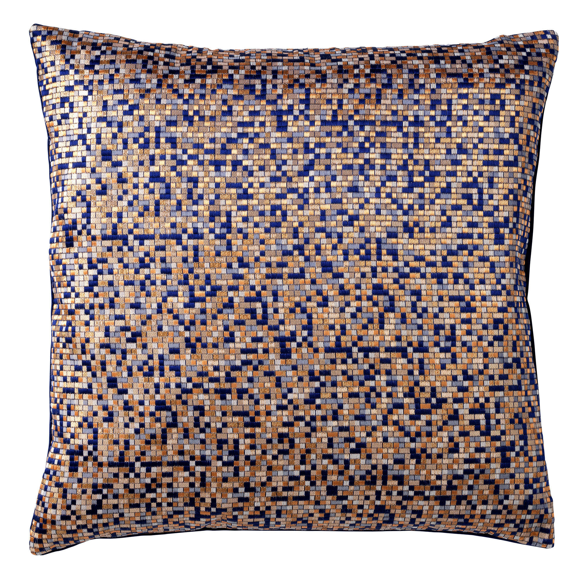 - Coussin - bleu en coton 45x45 cm avec motif