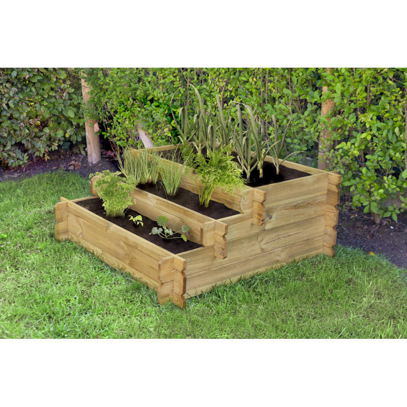 Carré potager en escalier 100 x 100 x 40 cm SOLID