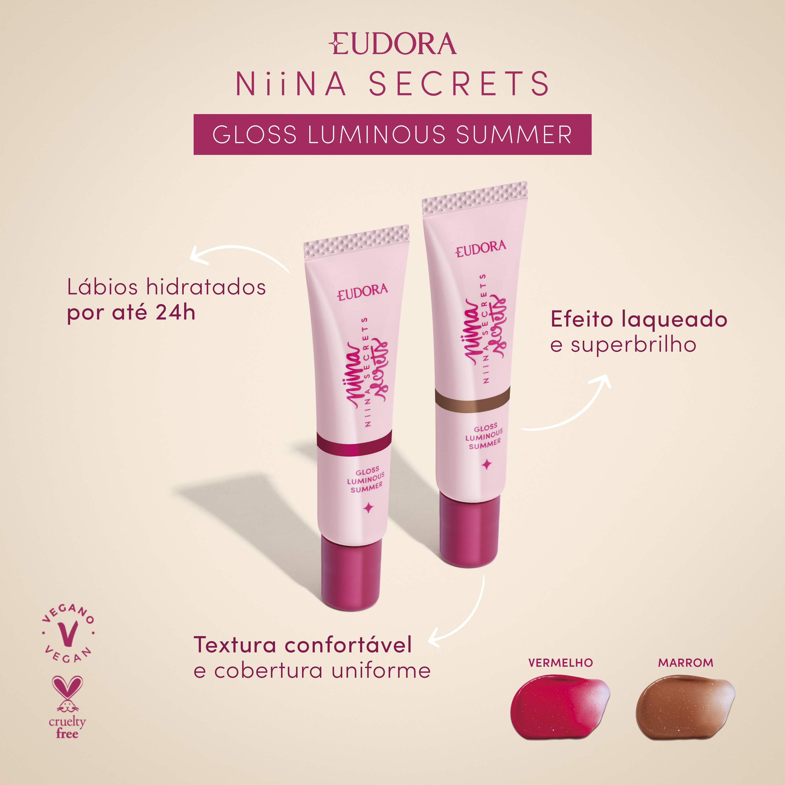 Gloss Vermelho Niina Secrets Luminous Summer 12g