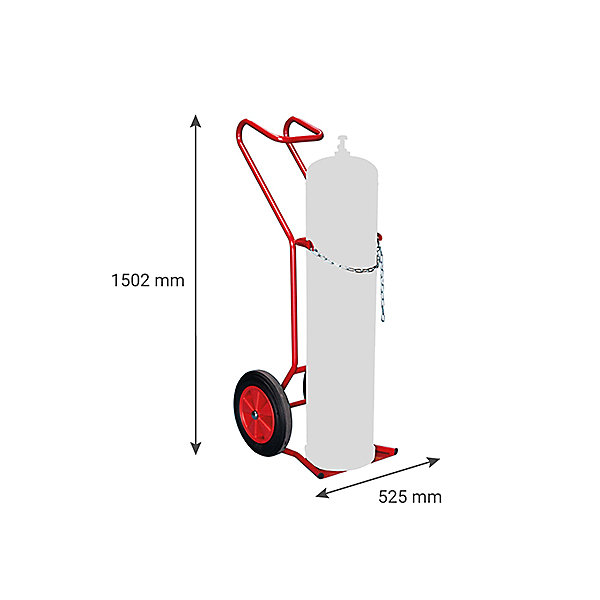 Diable porte bouteille pour chantier - 1 bouteille - Roues caoutchouc - 810007957