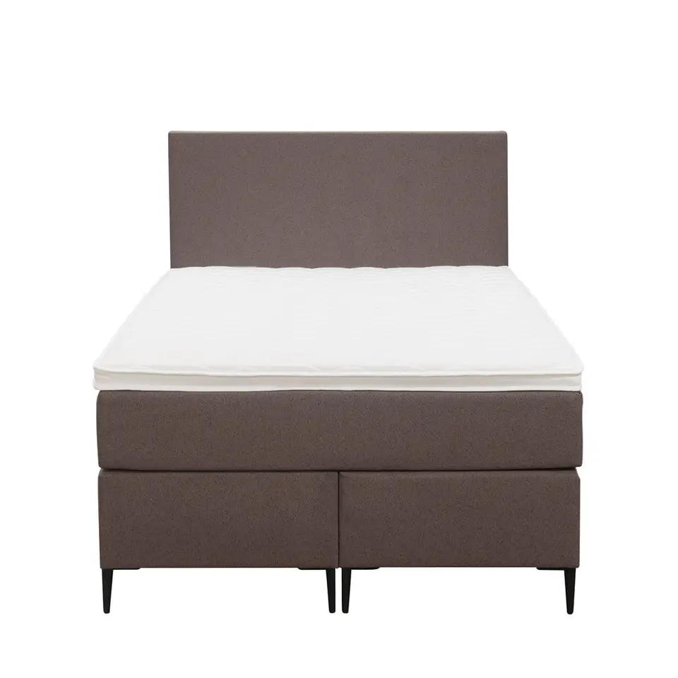Boxspring Liv egaal - donkerbruin - 120x200 cm - slanke poot