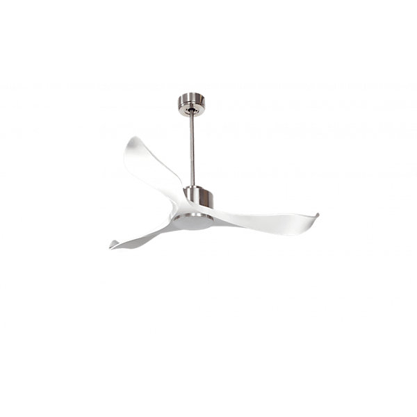 Modulo Regular Exterior - un ventilateur pour extérieur IP44, DC 132 cm Chrome pales abs blanc sans Lumière20 à 30 m²