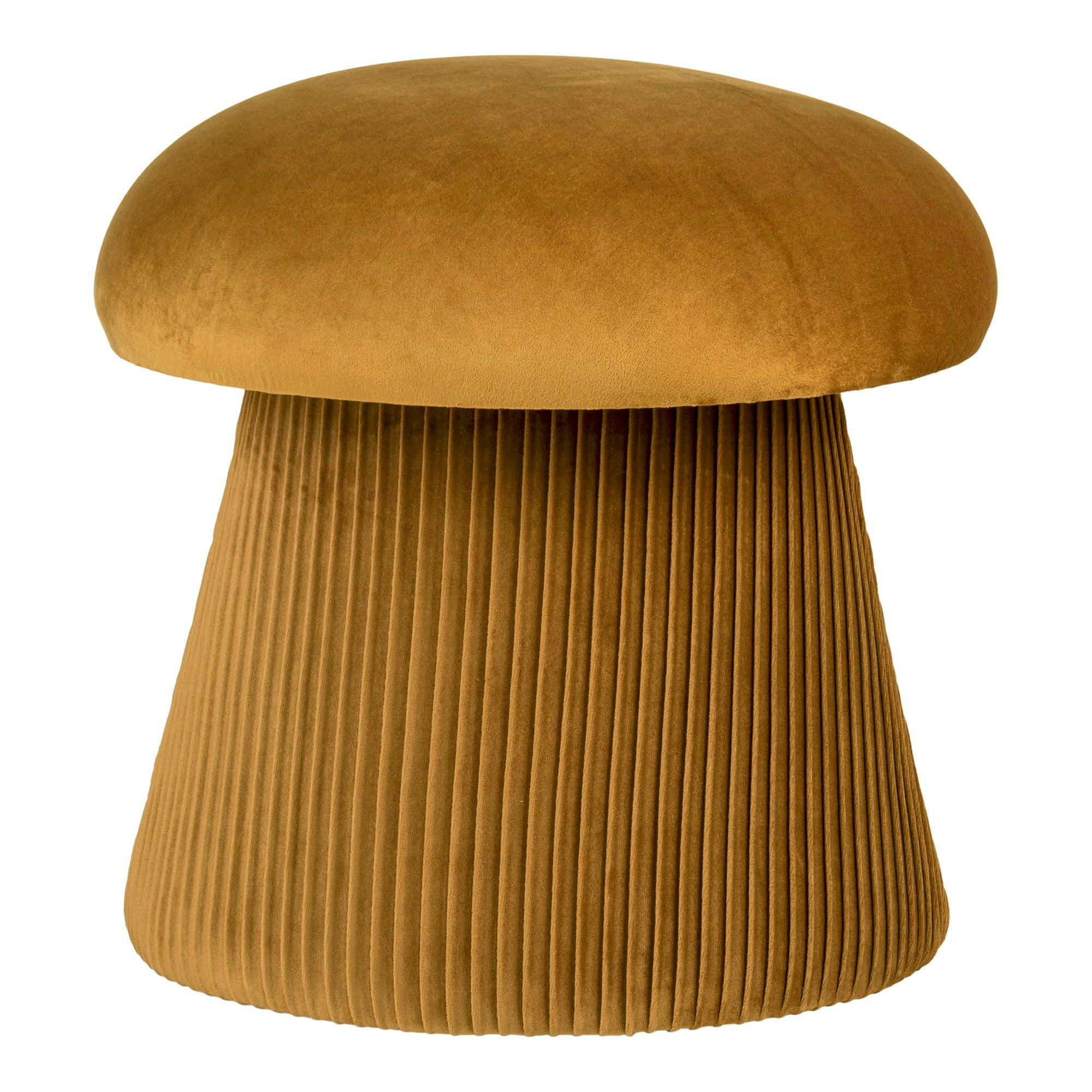 Pouf design forme champignon, couleur moutarde BRUGES