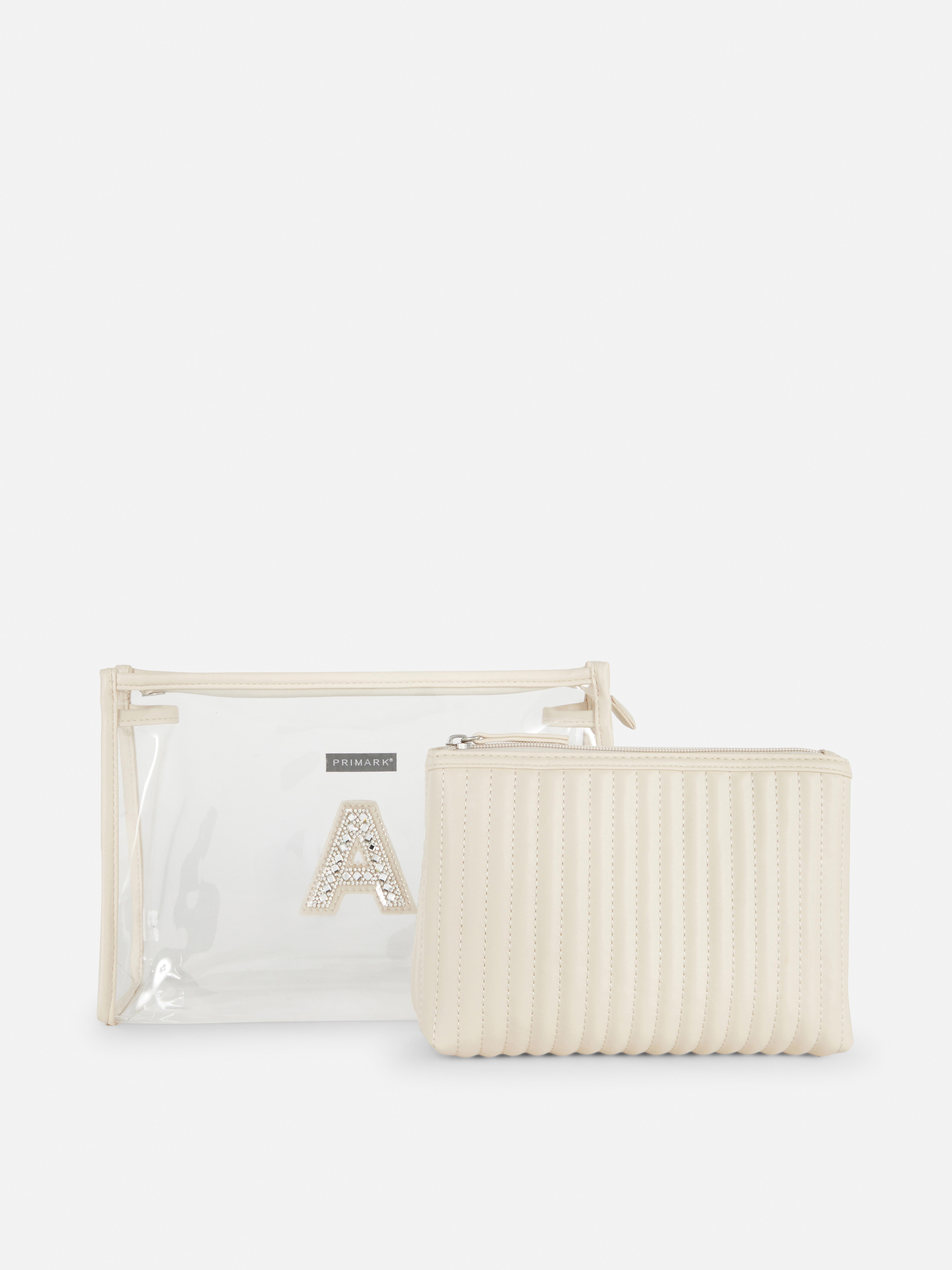 2pk Transparent Initial Wash Bags