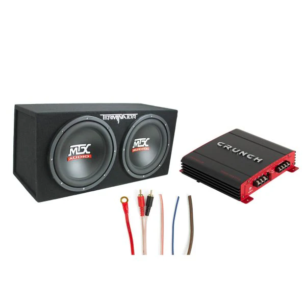 12 Inch Subwoofer Box, 2 Channel Amplifier,  Wiring Kit