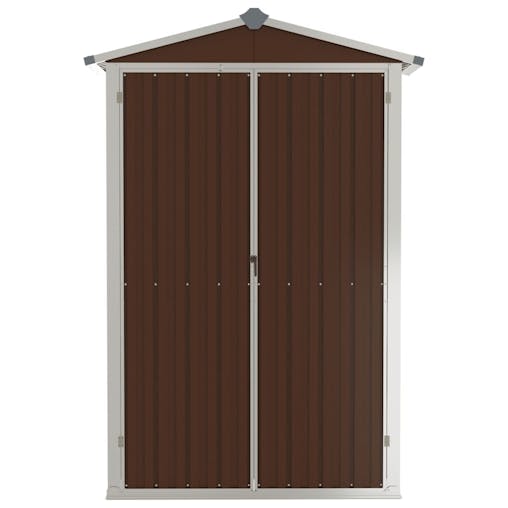 NNEVL Garden Shed Brown 107.5x46x183 cm Galvanised Steel