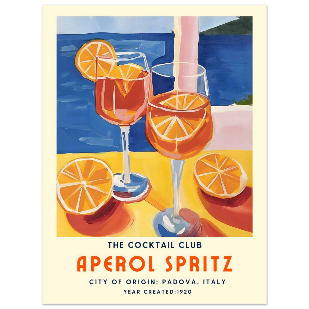 Artfulprints Poster Aperol Spritz - The cocktail club I  - 30x40 cm - Meerkleurig