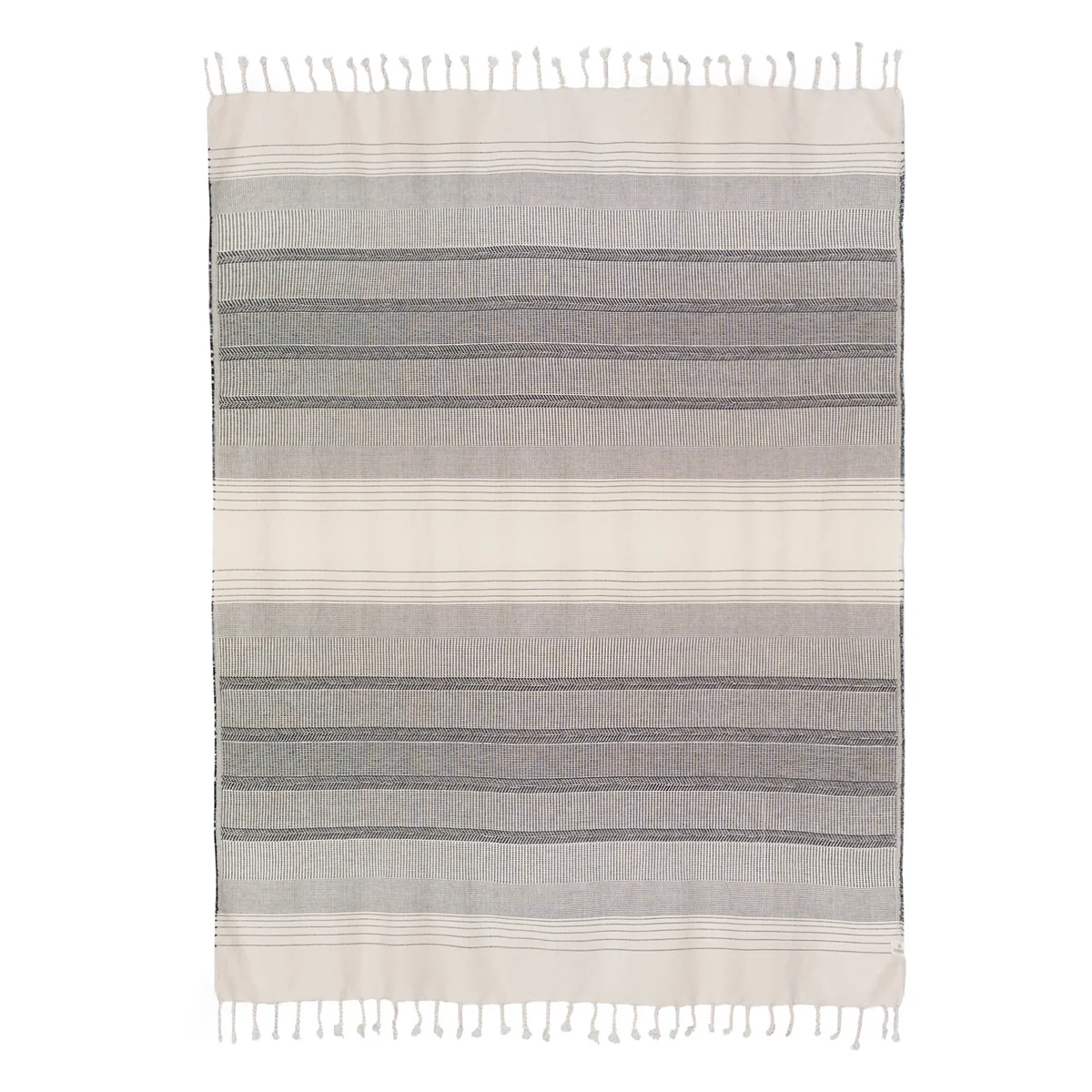 HANA - Stitches Decke, 130 x 170 cm, natur / grau