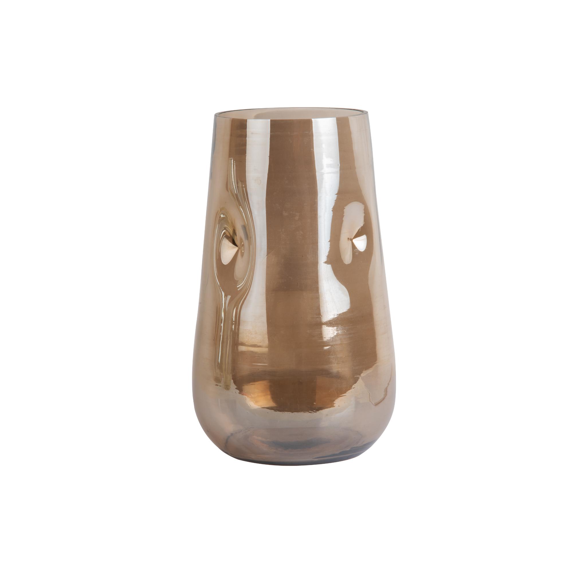 Present Time vaas Luster Organic Groot - bruin - Ø17cm