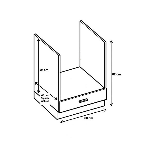 Cuisineandcie - Meuble pour four encastrable Eco Noyer Blanchi L 60 cm