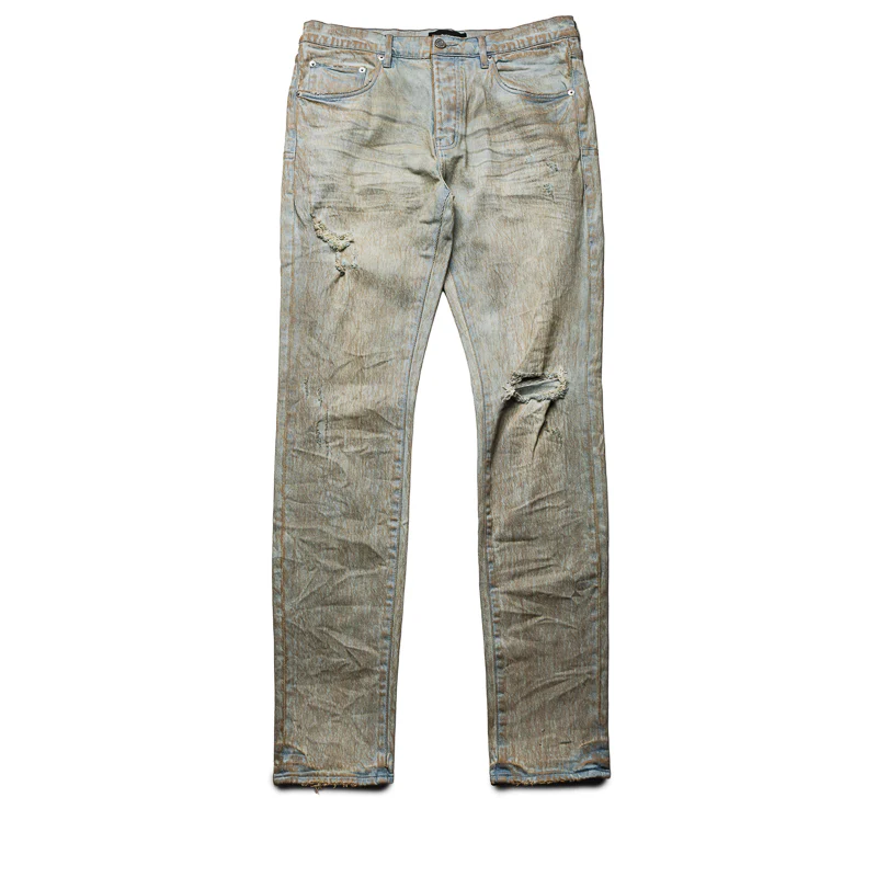 Purple Brand Low Rise Skinny Leg Mud Jean - Tan