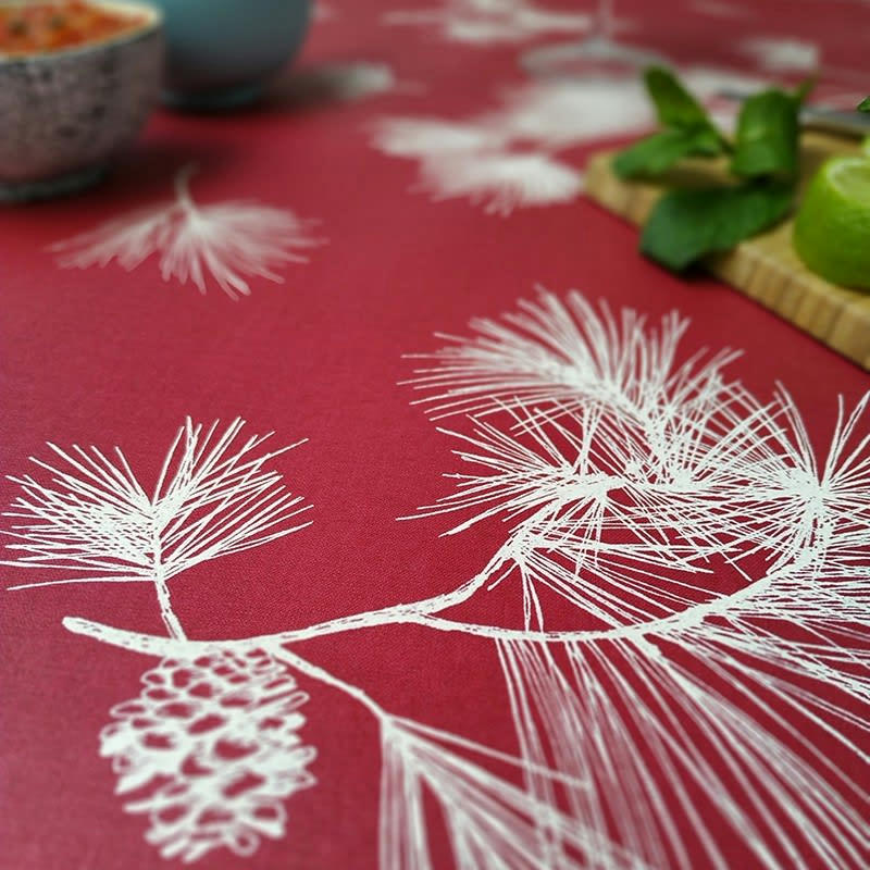 PIN - Nappe enduite rectangle 160 x 300 cm rouge