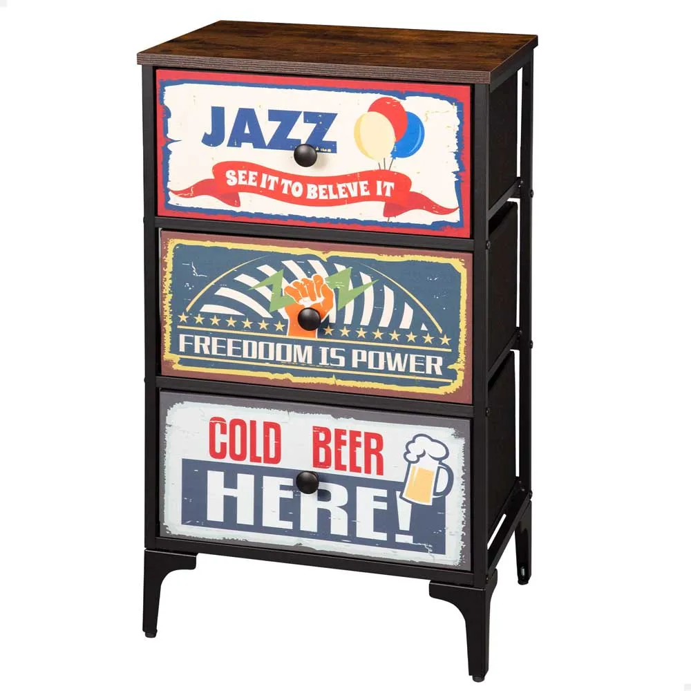 Max Home Vintage-Retro Chest Of Drawers 3 drawers